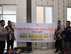 HUT Ke 71 Humas Polri, Polres Nias Aksi Donor Darah