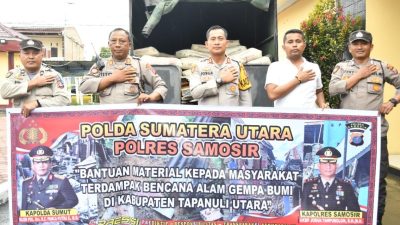 Polres Samosir Bantu Korban Gempa Tapanuli Utara