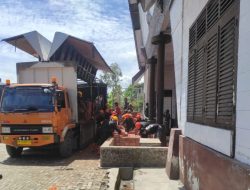 57 Truk Bahan Bangunan Bantuan Polda Sumut Tiba di Taput