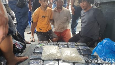 Tim Gabungan Polda Sumut Gagalkan Penyelundupan  Sabu 30 Kg dan 8000 Butir Ektasi Asal Malaysia di Perairan Asahan