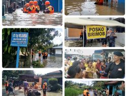 Tim Sat Brimob Polda Sumut Beri Bantuan Korban Banjir Kota Medan