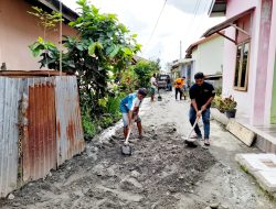 SMSI Binjai – Langkat Bantu Perbaikan Jalan Warga Terdampak Banjir di Binjai