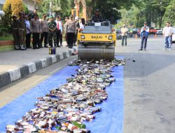 Kapolres dan Wali Kota Binjai Musnahkan BB Operasi Cipta Kondisi Jelang Ops Ketupat Toba 2023