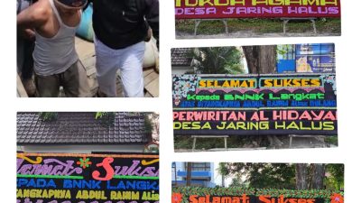 Tangkap DPO Narkoba, Masyarakat Secanggang Apresiasi  Kirim Karangan Bunga BNNK Langkat