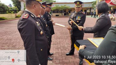 HUT ke – 77 Bhayangkara, Kapolsek Dolok Silau Juara 1 Lomba Polsek Terbersih dan Terapi se Jajaran Polres Simalungun
