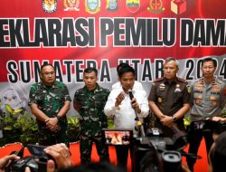 Deklarasi Pemilu Damai 2024 di Sumut, Pj Gubsu Hassanudin: Diperlukan Perhatian, Usaha dan Kerja Keras Suksekan Pemilu yang Demokratis