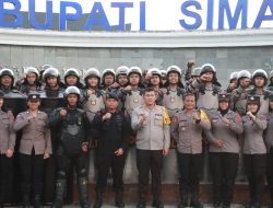 Polres Simalungun dan Brimob Latihan Dalmas PAM Pemilu 2024