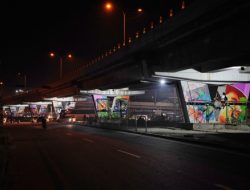 Karya Seniman Mural dari Manca Negara Hiasi Flyover Amplas