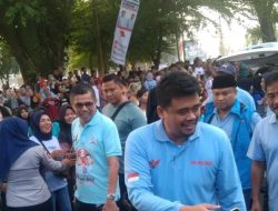 Relawan dan Milenial Prabowo- Gibran Jalan Santai di Binjai