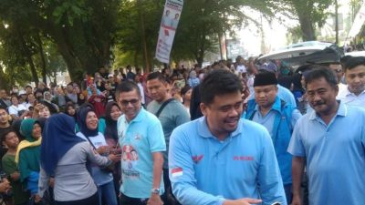 Relawan dan Milenial Prabowo- Gibran Jalan Santai di Binjai