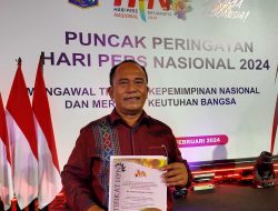 Ketua DKP PWI Sumut Terima PCNO pada HPN 2024 di Jakarta