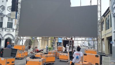 Parkir di Lokasi Nobar Semi Final Piala Asia U-23 Indonesia VS Uzbekistan di Kesawan Medan Gratis