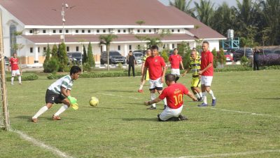 Sambut Hari Bhayangkara ke 78, Sepak Bola Wartawan Vs PJU Polda Sumut Pererat Sinergitas