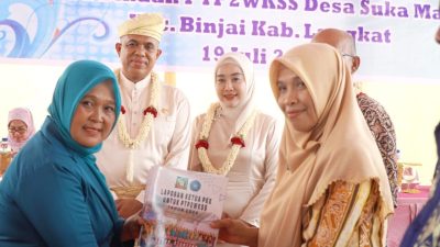 Pj Bupati Langkat Faisal Hasrimy sambut Tim Evaluasi PTP2WKSS di Desa Suka Makmur