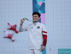 Atlet Panjat Tebing ,Veddriq Leonardo, Raih Emas Pertama RI di Olimpiade Paris 2024
