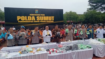 Timsus Polda Sumut Tindak Tegas 28 Tersangka Kasus Narkoba, Ratusan Kg Sabu dan Puluhan Ribu Ekstasi Disita