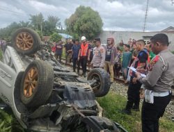 Mobil Tertabrak Kereta Api di Asahan, 4 Orang Sekeluarga Tewas