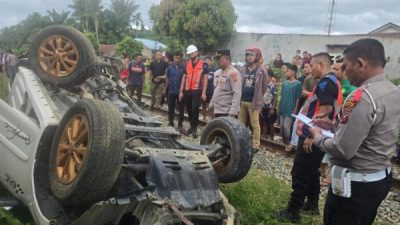 Mobil Tertabrak Kereta Api di Asahan, 4 Orang Sekeluarga Tewas