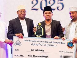 Qari asal Kota Binjai, Ahmad Khairi Novandra Juara Kompetisi Al-Qur’an Internasional Tanzania