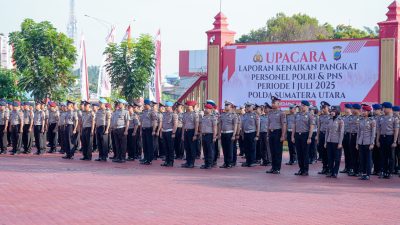 Kapolda Sumut Pimpin Upacara Kenaikan Pangkat 1.430 Personel