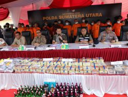 Polda Sumut bersama Polres Asahan, Tanjungbalai dan Batubara, Amankan 829 Tersangka, BB 472 Kg Sabu, 32 Kg Ganja dan Ratusan Ribu Ekstasi