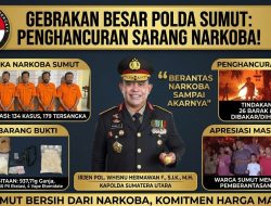 Dalam 72 Jam, Polda Sumut Bongkar 134 Kasus Narkoba dan Musnahkan 26 Barak