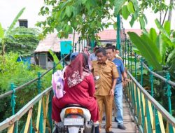 Wali Kota Binjai Tinjau Jembatan Titi Gantung Limau Sundai, Akan Bangun Jembatan Baru
