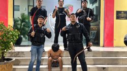 Tim Macan Polres Pelabuhan Belawan Amankan 1 Remaja dan Sita 4 Celurit